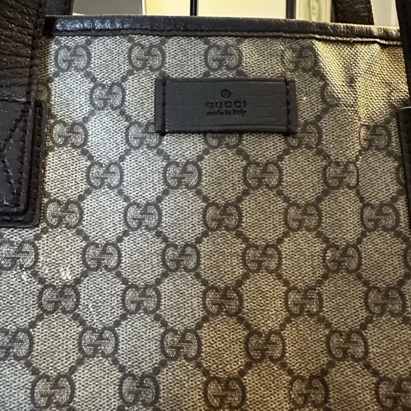 324. Gucci Black & Gray Coated Canvas Tote - Picture 2 of 15